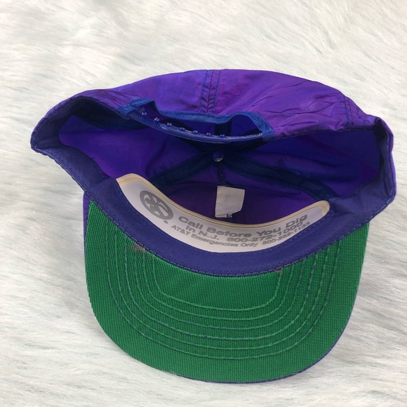 Vtg 80’s AT&T Neon Shimmer Snapback Hat Retro USA - Picture 5 of 7